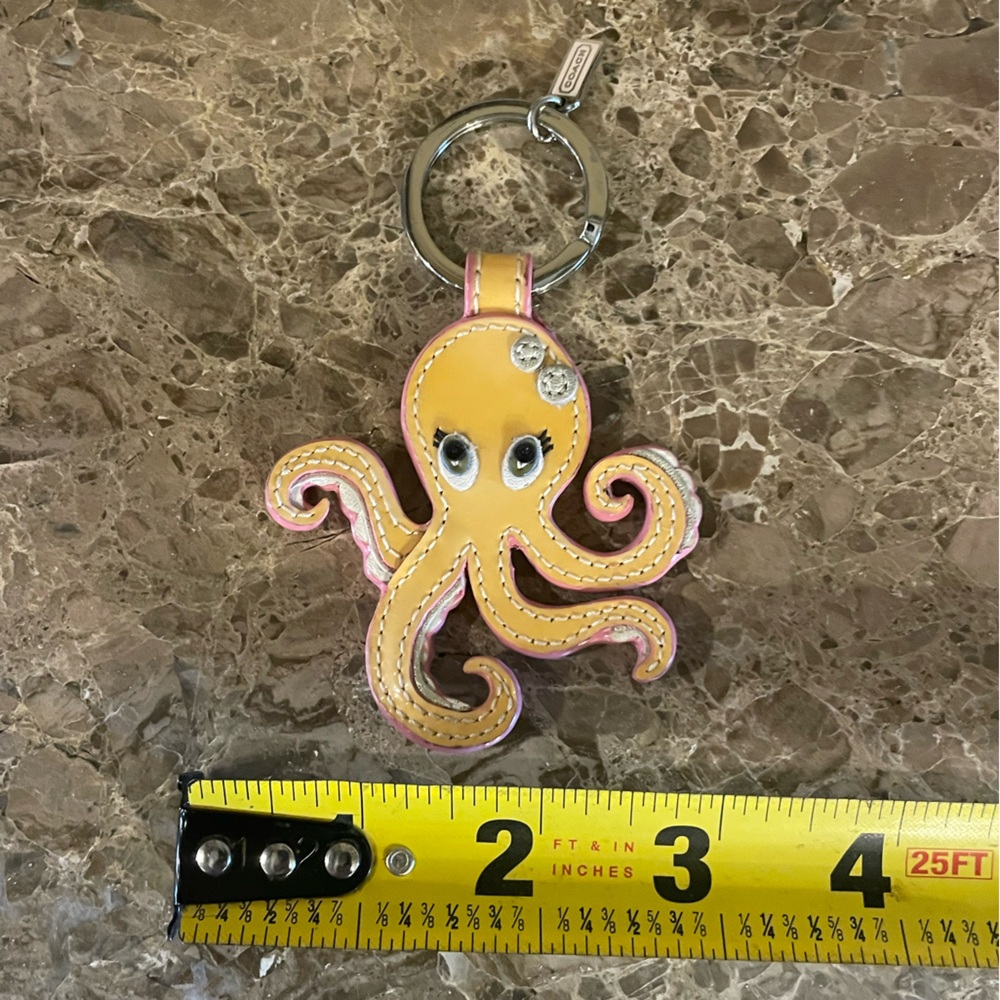 COACH Octopus Patent Leather Keychain Bag Charm - Picture 11 of 12